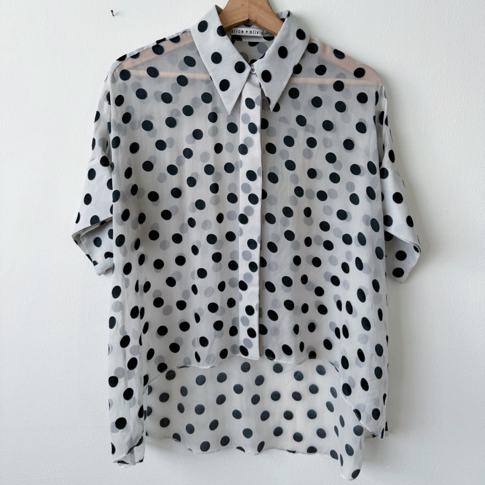 Alice + Olivia Silk Sheer Blouse